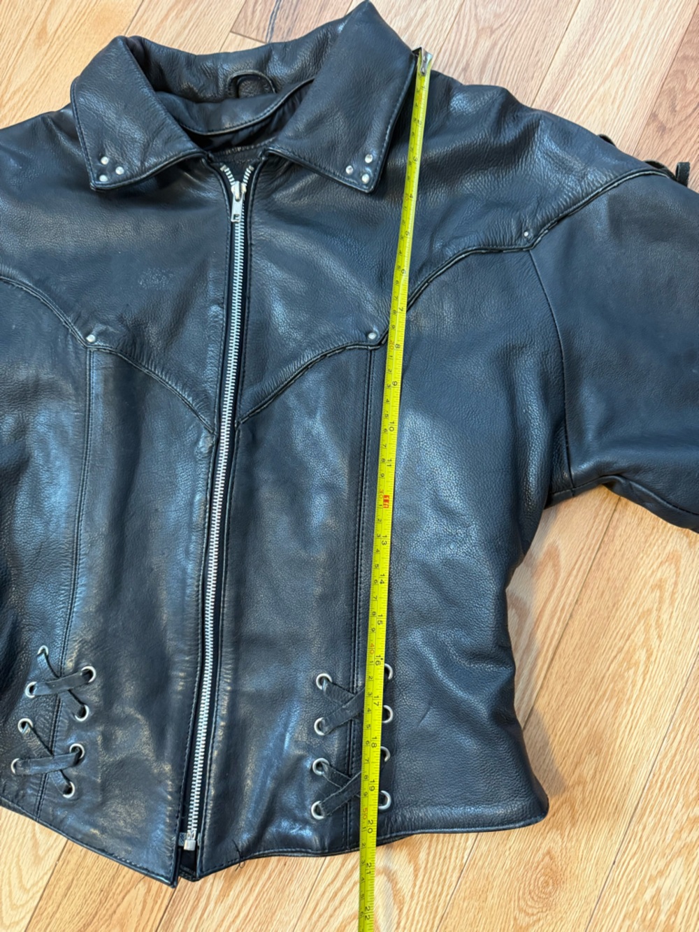 Vintage Pelle Cuir Western Fringe Leather Jacket - Deconstructed Gothic Moto - Picture 14 of 16